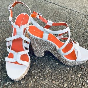 Vía Spiga White Platform Sandals